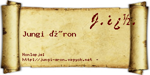 Jungi Áron névjegykártya